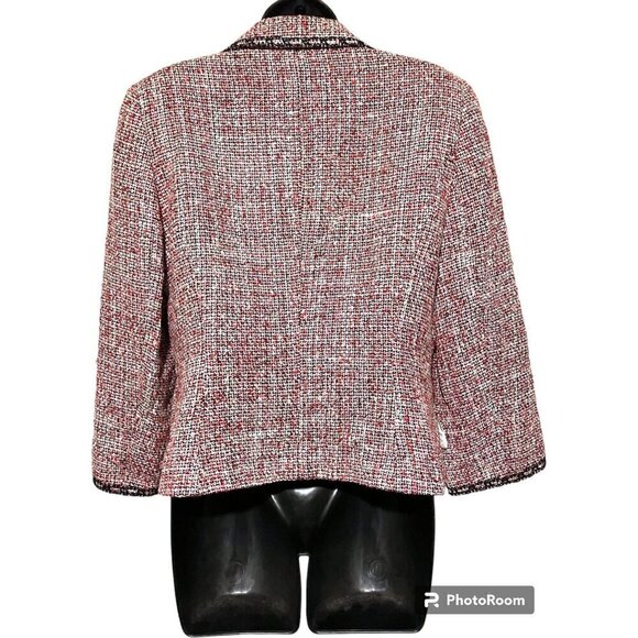 Y2K Austin Reed Silk Blend Tweed Jacket M Blazer Single Breasted Two Button - Picture 3 of 6